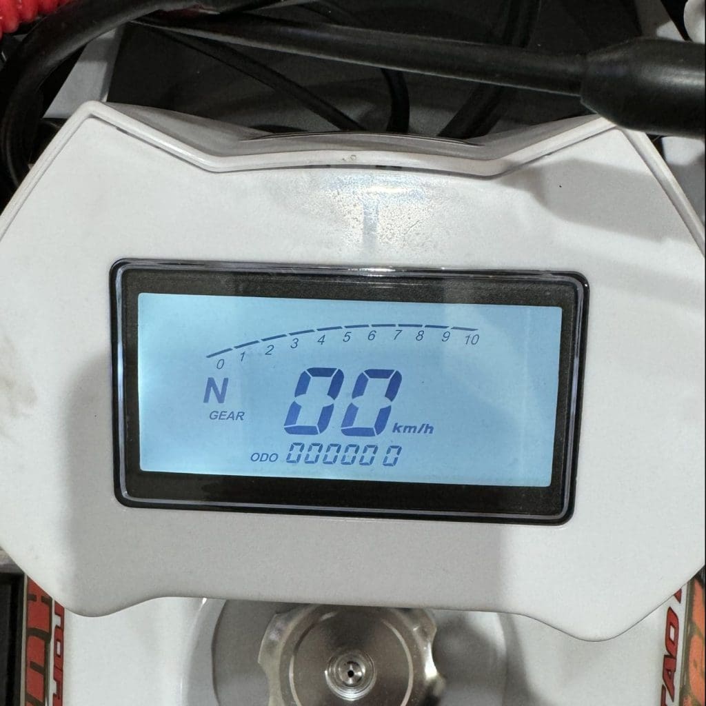 Close up of quad bike speedometer