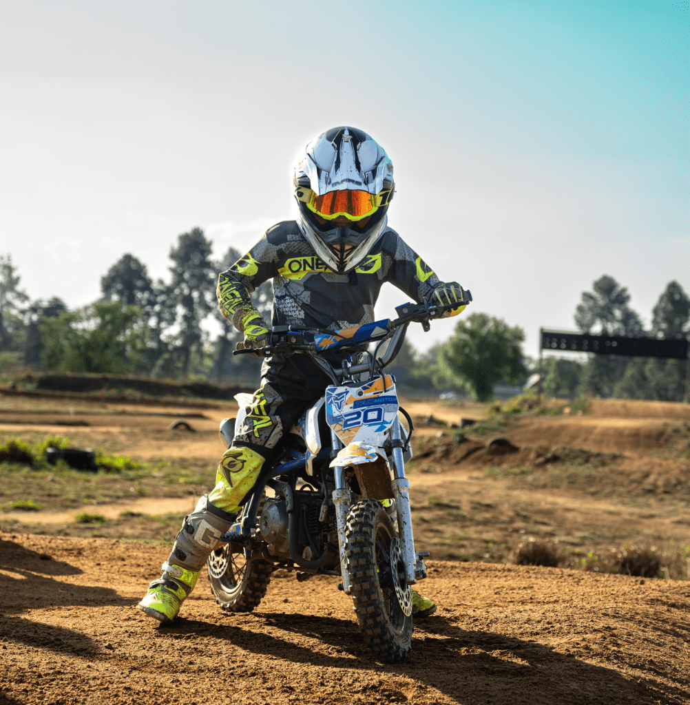 Kid riding Tao Motors dirt bike