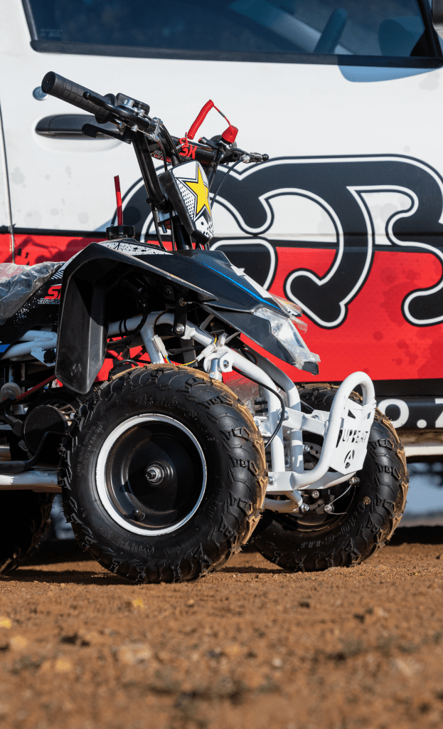 Close up of gokarts quads and bikes Quad Bike